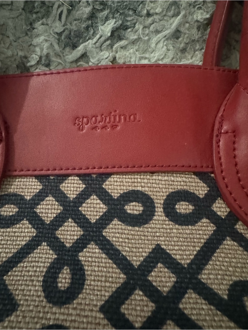 Spartina 449 Red-Trim Woven Pattern Shoulder Bag - Picture 2 of 7